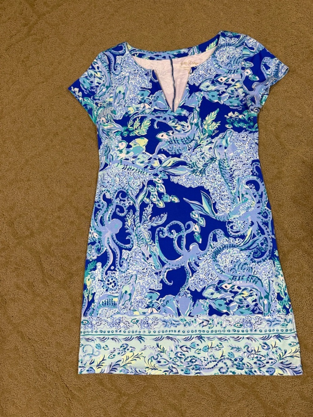 Lilly Pulitzer Royal Blue & Aqua Paisley Sheath Dress